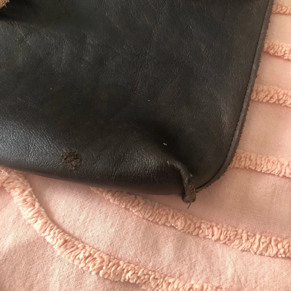 Handmade OOAK Dark Brown Leather Fold-Over Clutch Laptop bag